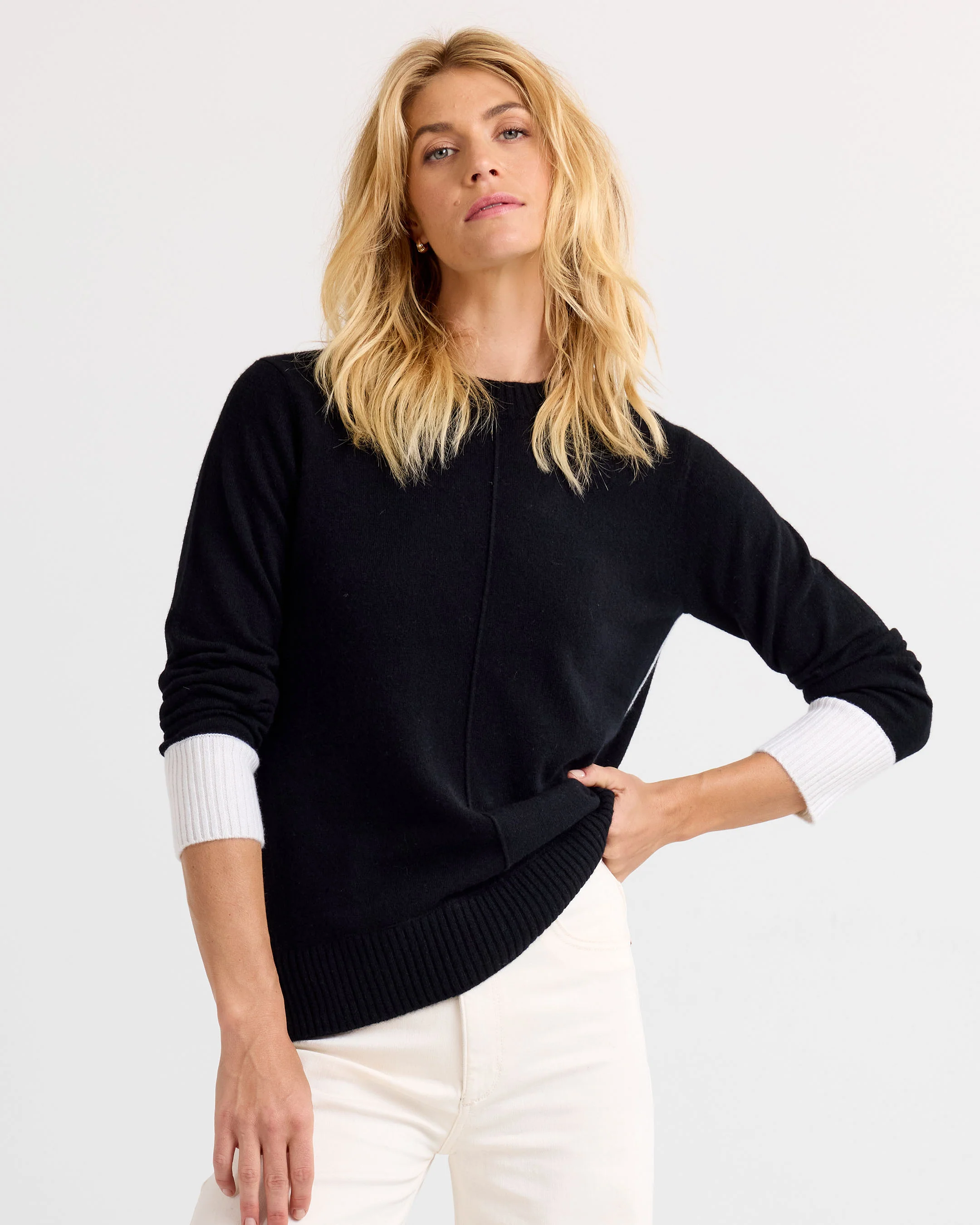 Cashmere Contrast Crew - Image 3