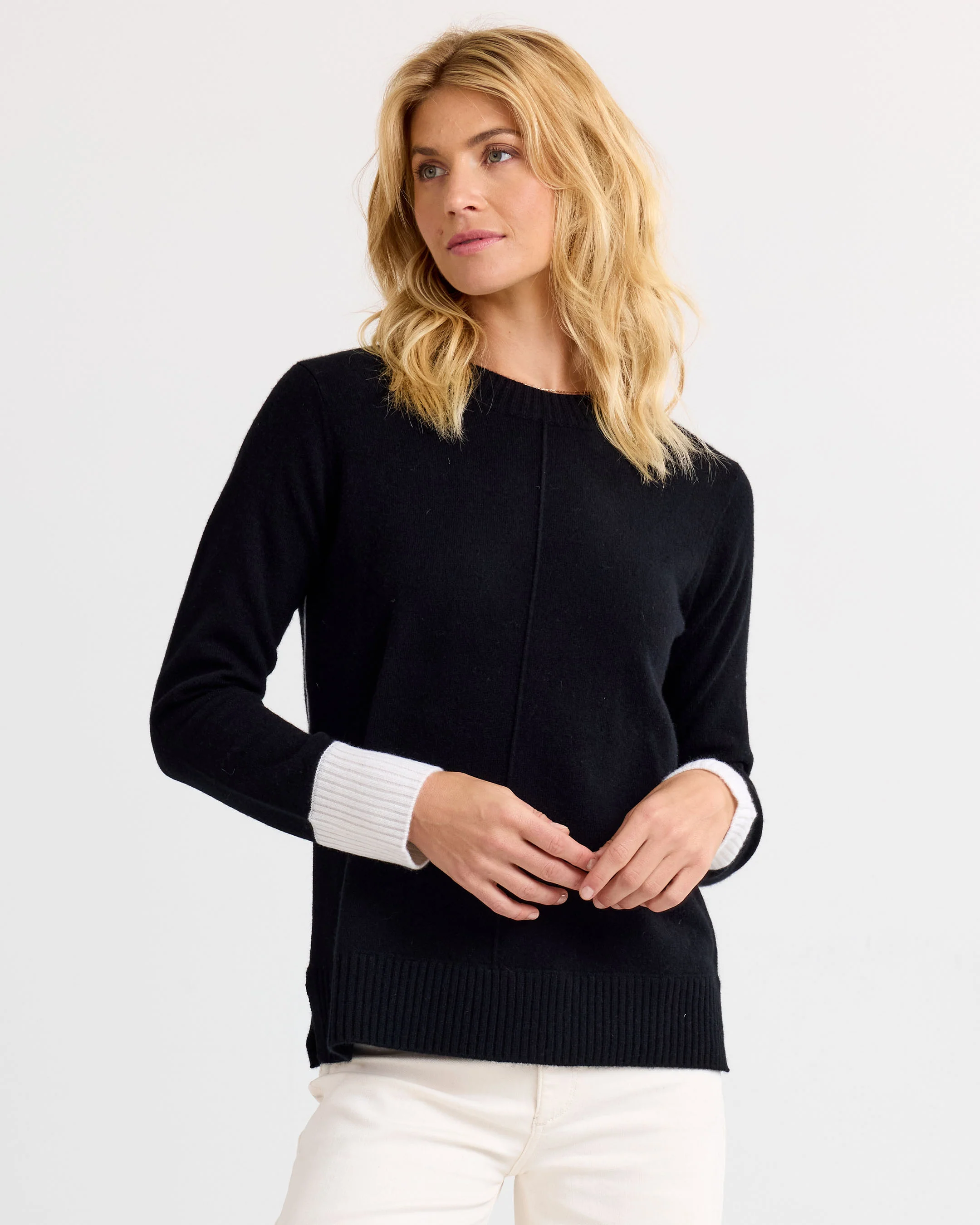 Cashmere Contrast Crew - Image 9