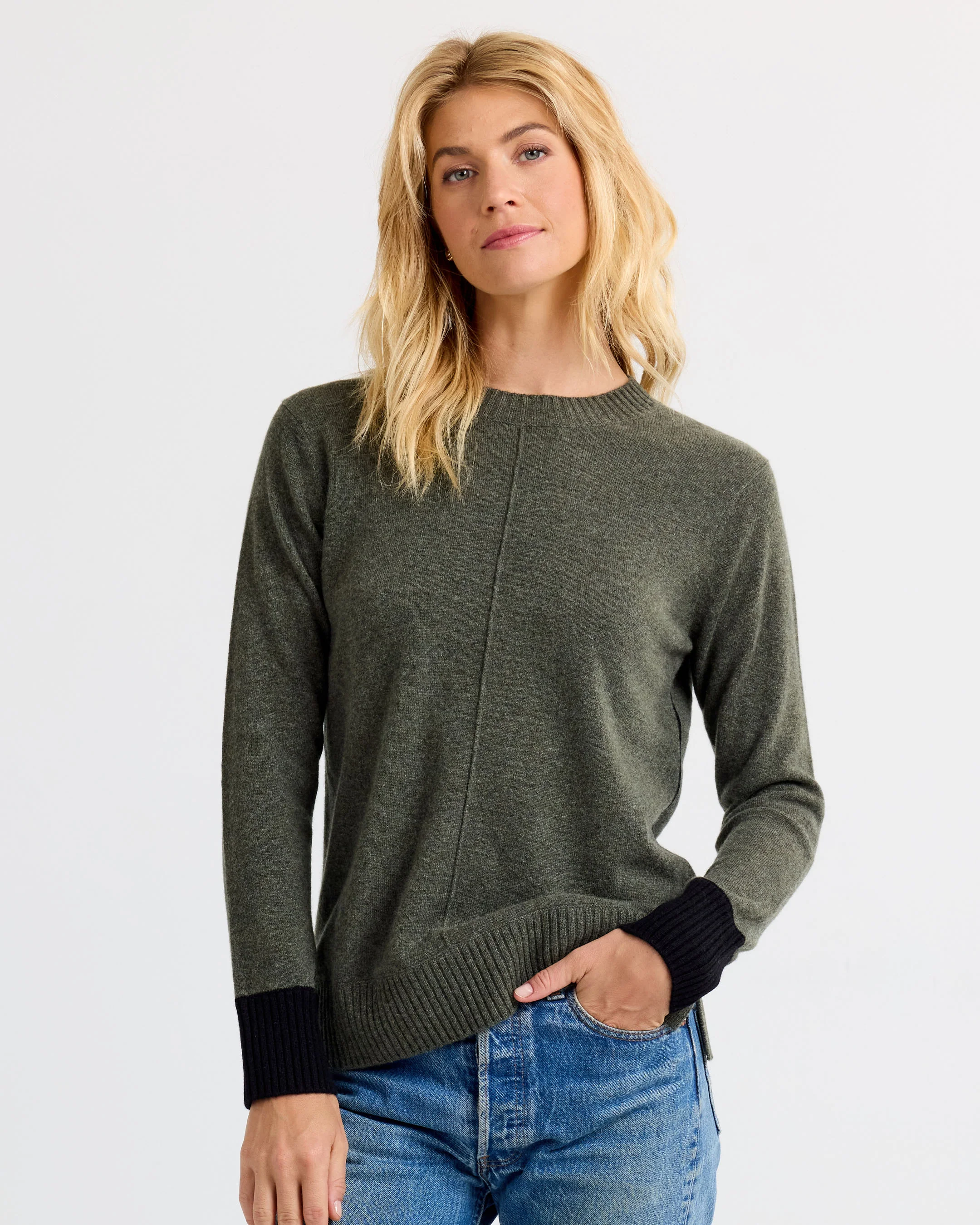 Cashmere Contrast Crew - Image 5