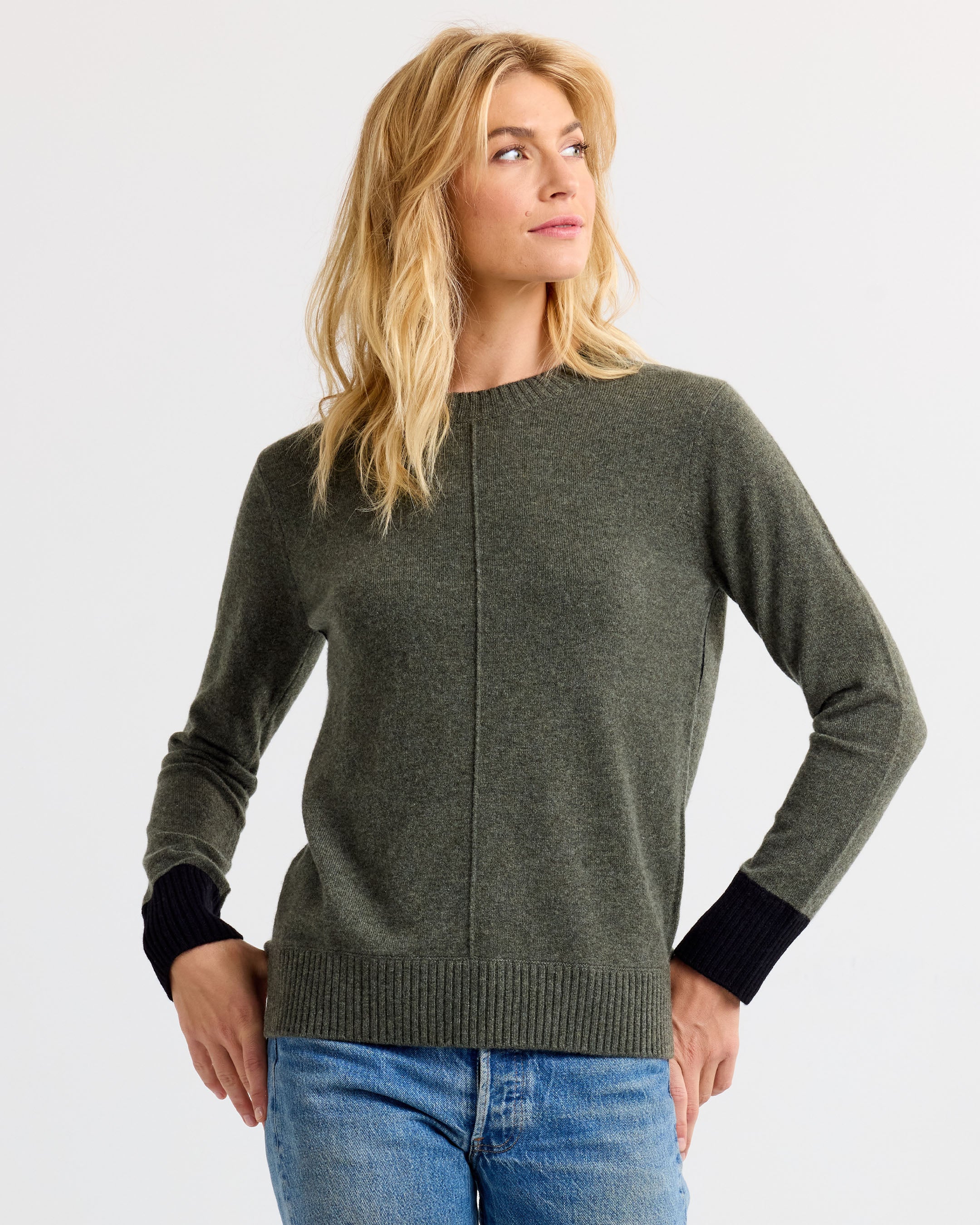 Cashmere Contrast Crew - Image 7