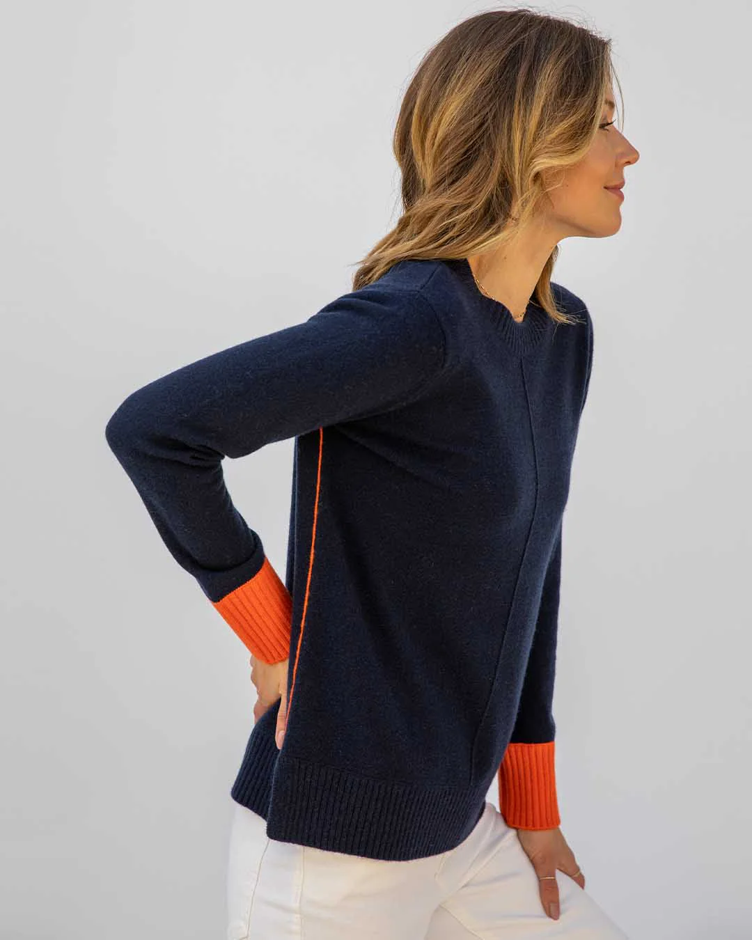 Cashmere Contrast Crew - Image 9