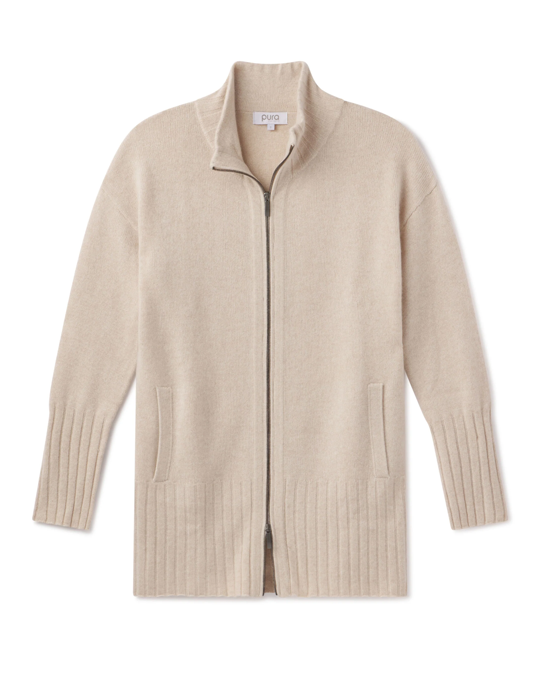 Cashmere Zip Up Cardigan - Image 4