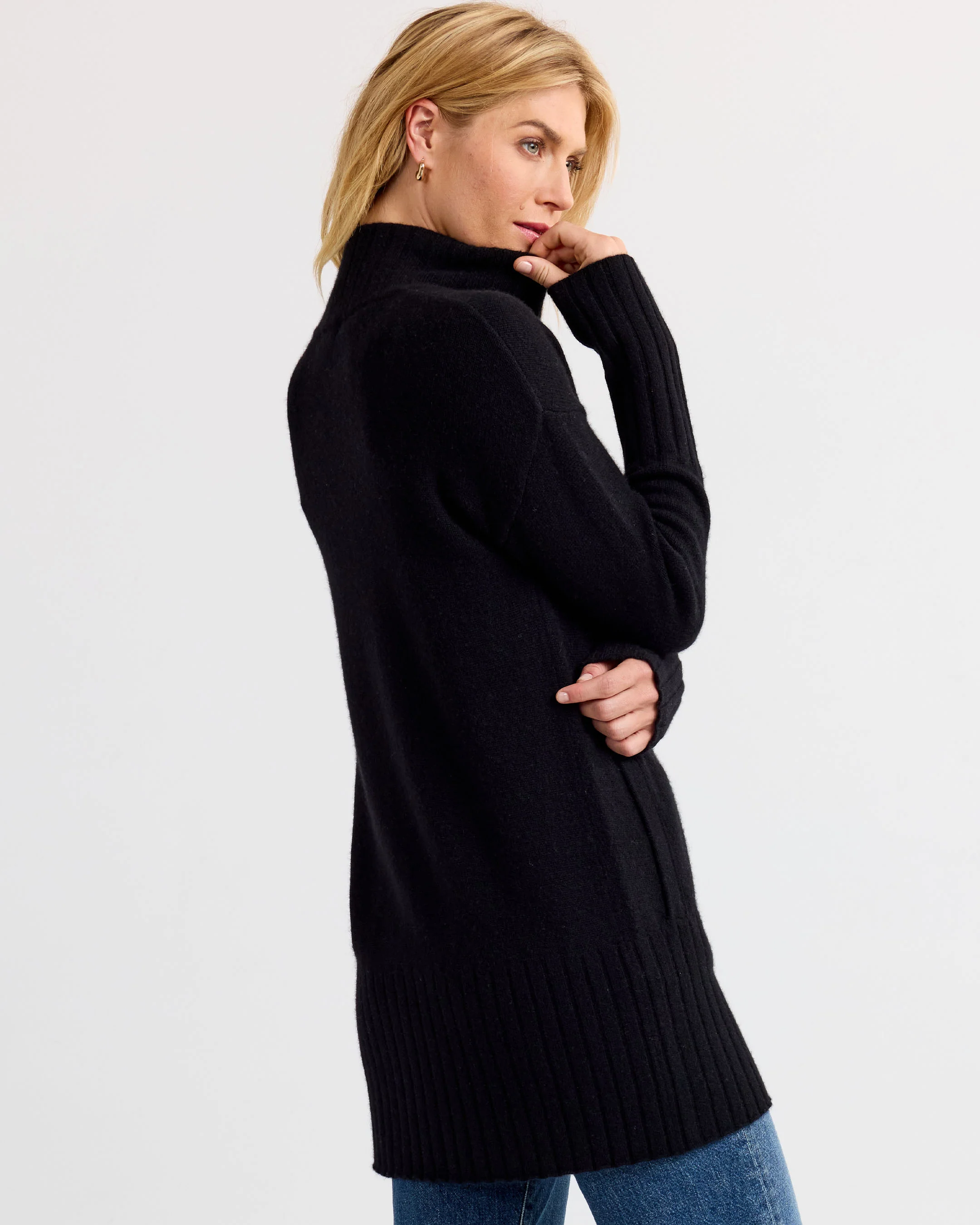 Cashmere Zip Up Cardigan - Image 3