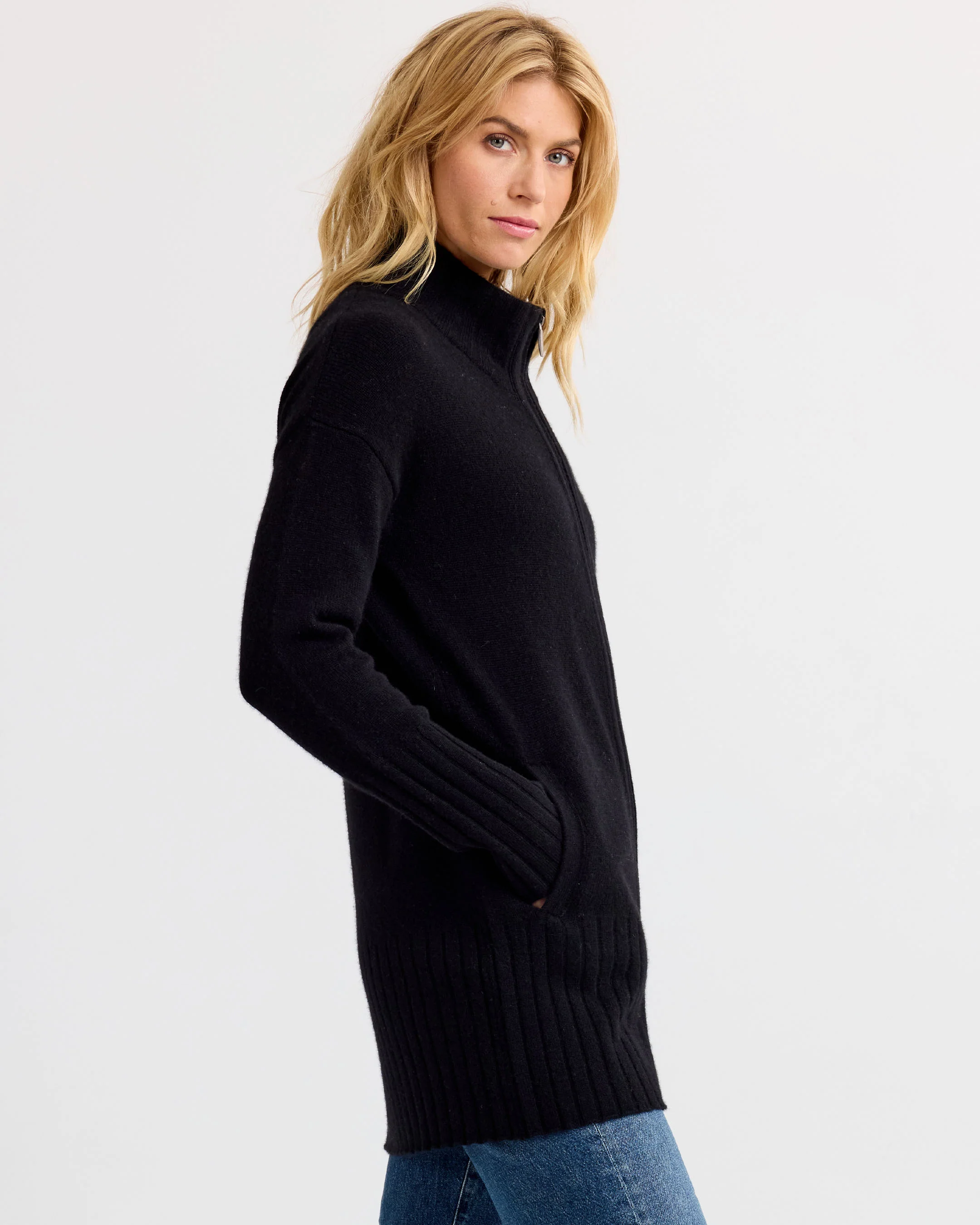 Cashmere Zip Up Cardigan - Image 5